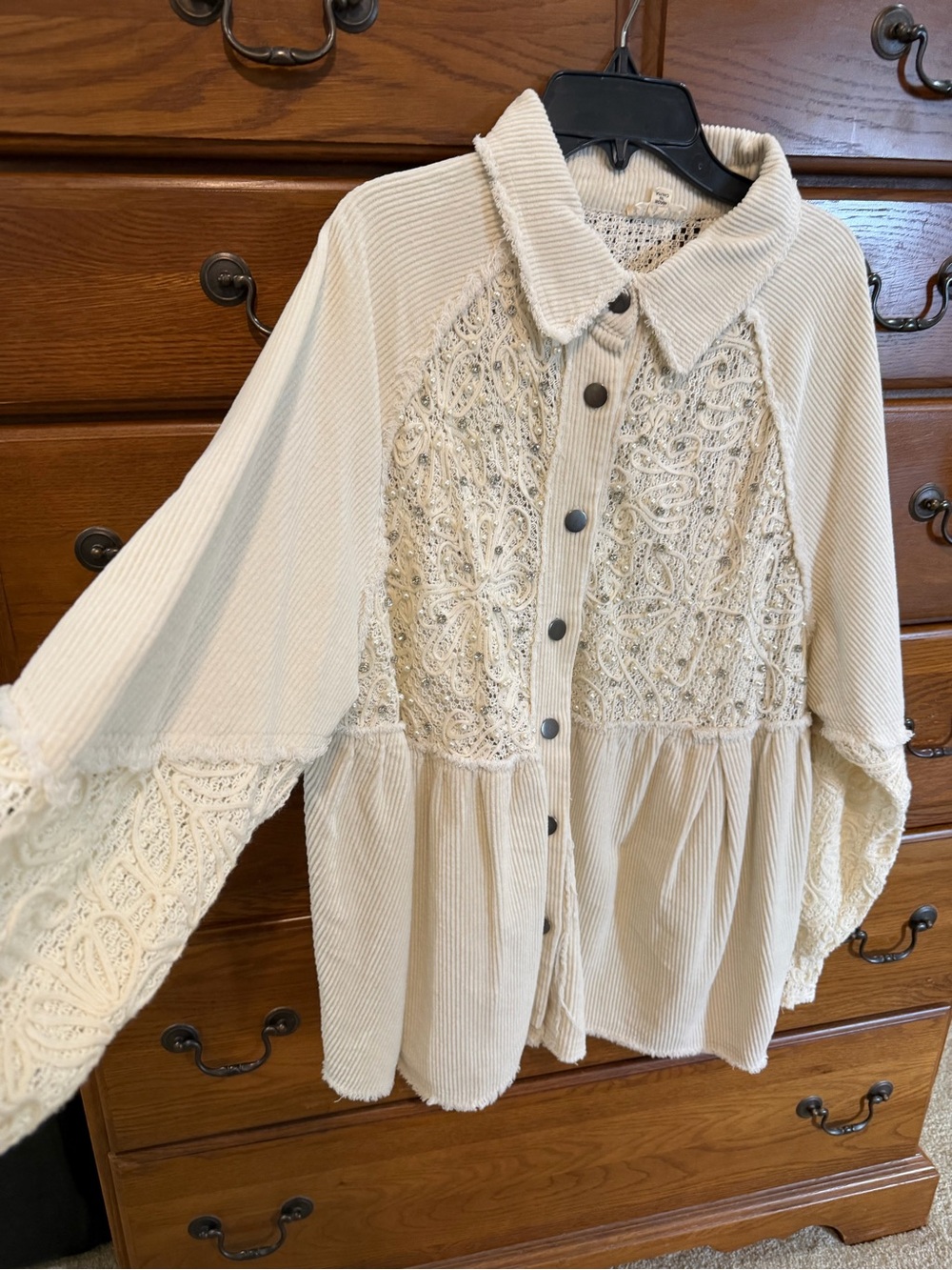POL Cream Corduroy Jacket